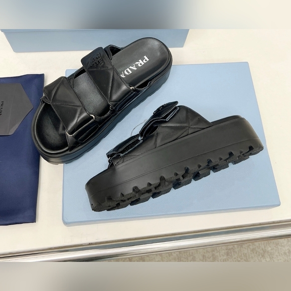 Prada Women’s Padded Nappa Leather Slides - Picture 7 of 9